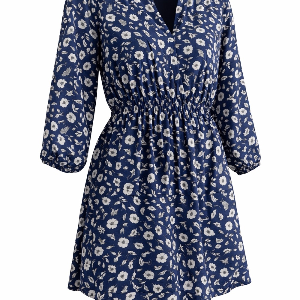 GAP Navy Dress with White Floral Design
